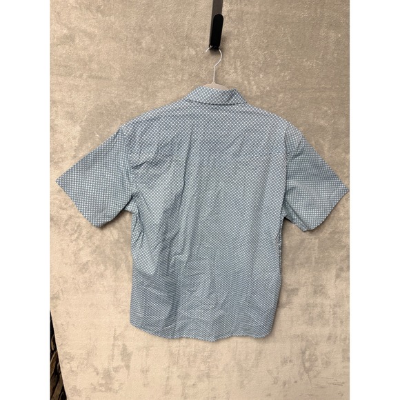 Rafter C Cowboy Collection Mens Short Sleeve Shirt M/L Blue Geometric Print - Picture 8 of 11